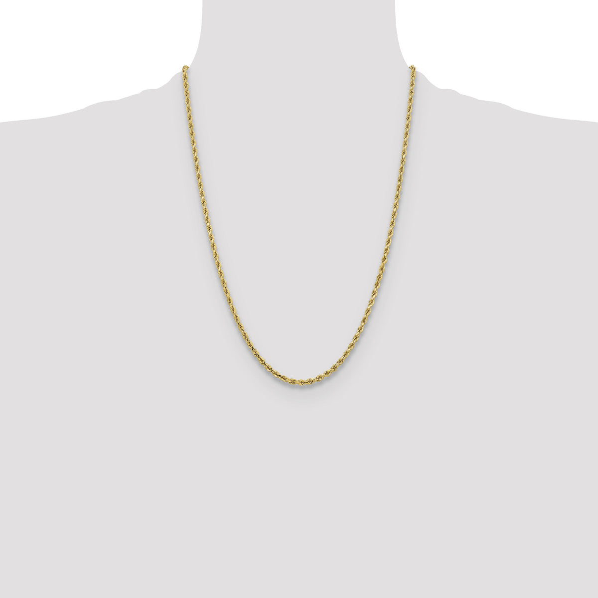 10k 3.25mm Diamond-cut Rope Chain-10K024-24