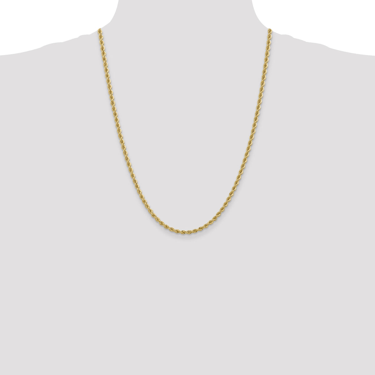 10k 3.65mm Regular Rope Chain-10K025S-24