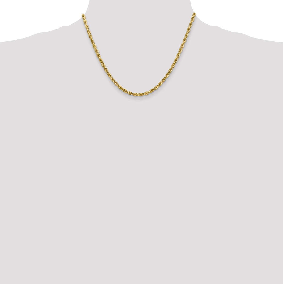 10k 4mm Diamond-cut Rope Chain-10K030-18
