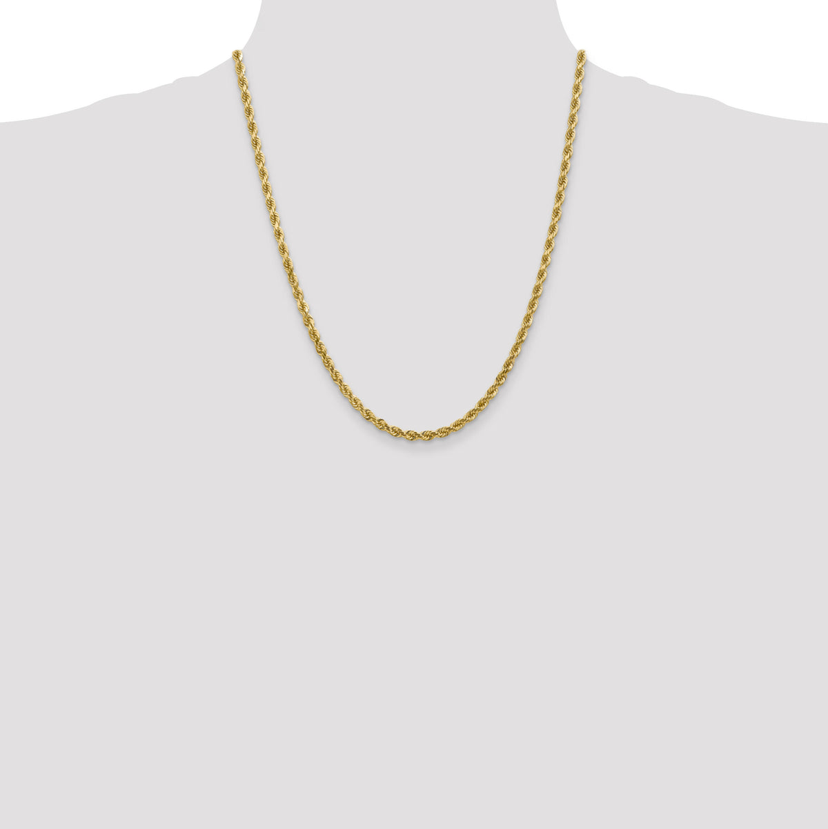 10k 4mm Diamond-cut Rope Chain-10K030-22