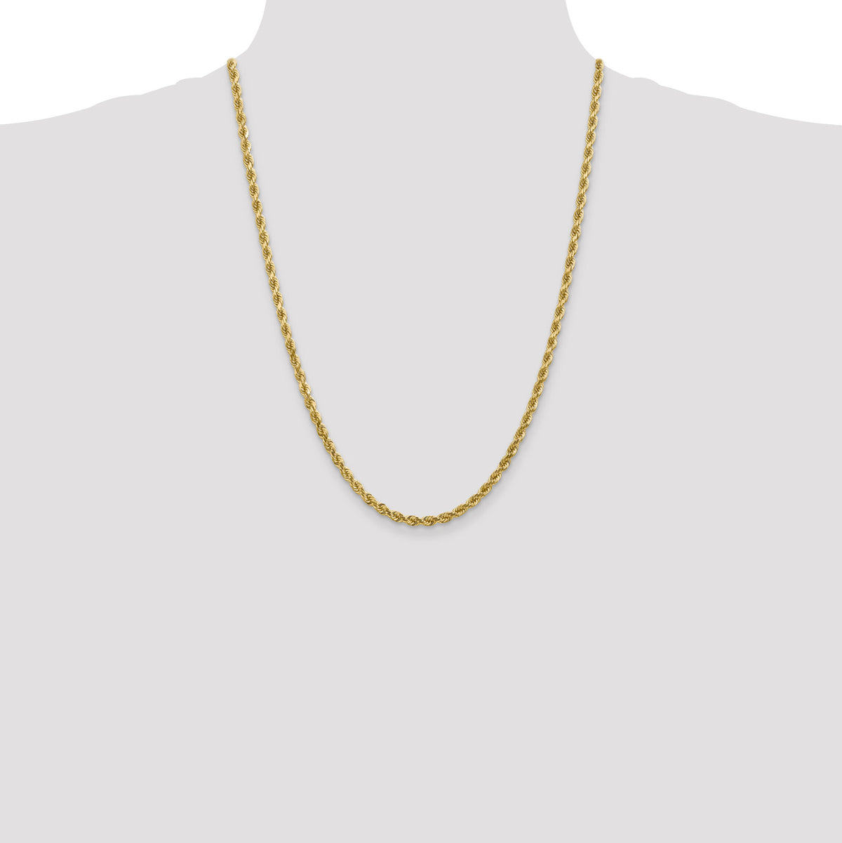 10k 4mm Diamond-cut Rope Chain-10K030-24