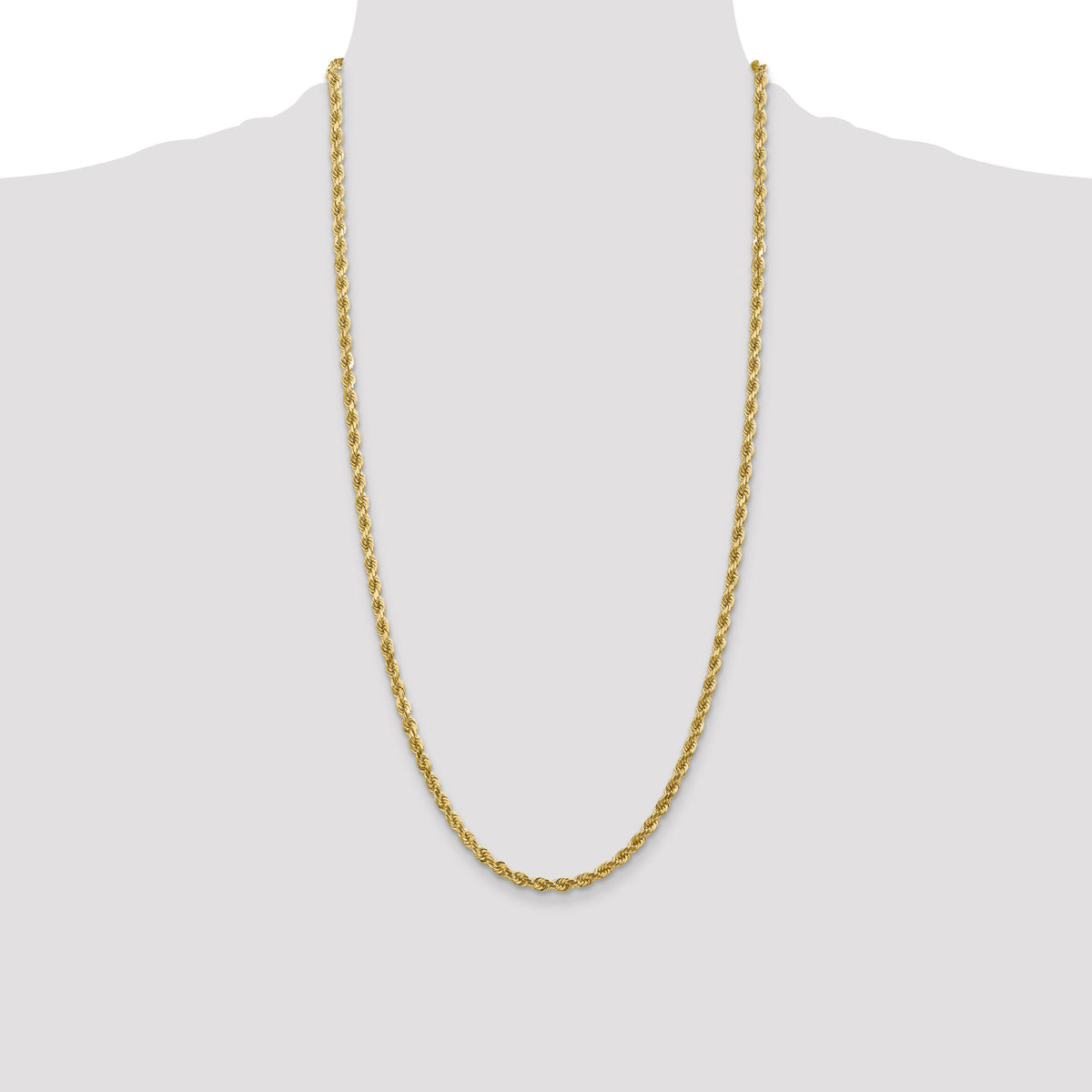 10k 4mm Diamond-cut Rope Chain-10K030-28