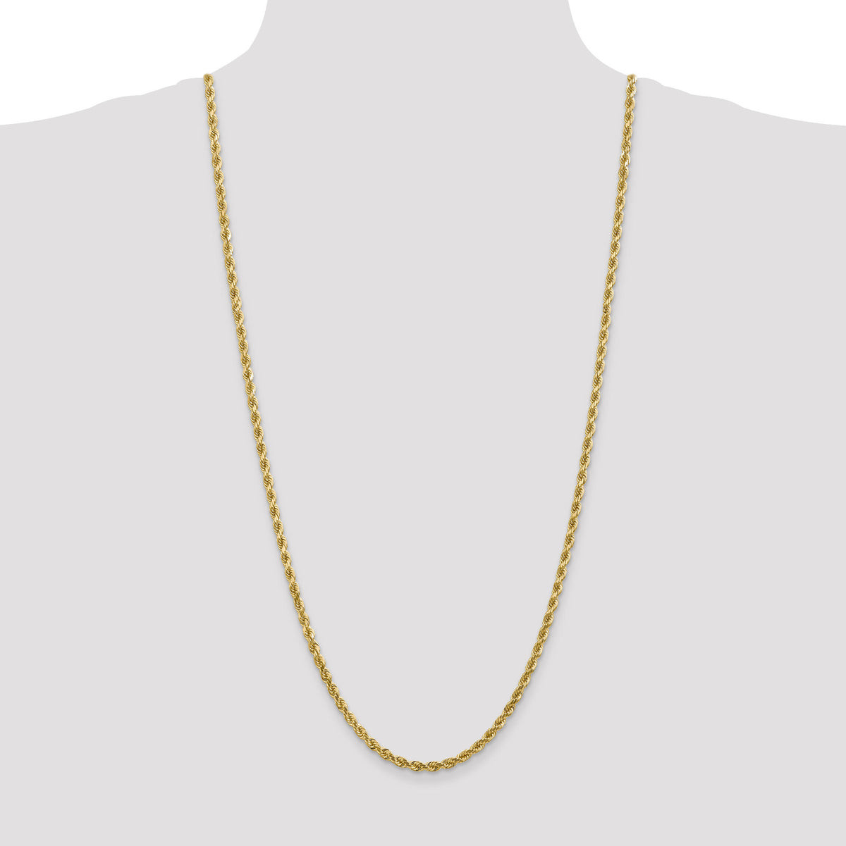 10k 4mm Diamond-cut Rope Chain-10K030-30