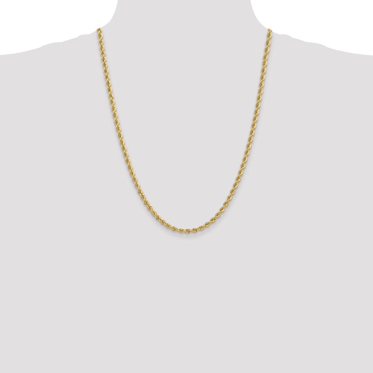 10k 4mm Regular Rope Chain-10K030S-24