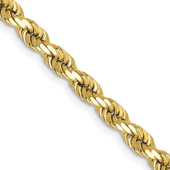 10k 4mm Diamond-cut Rope Chain-10K030-26