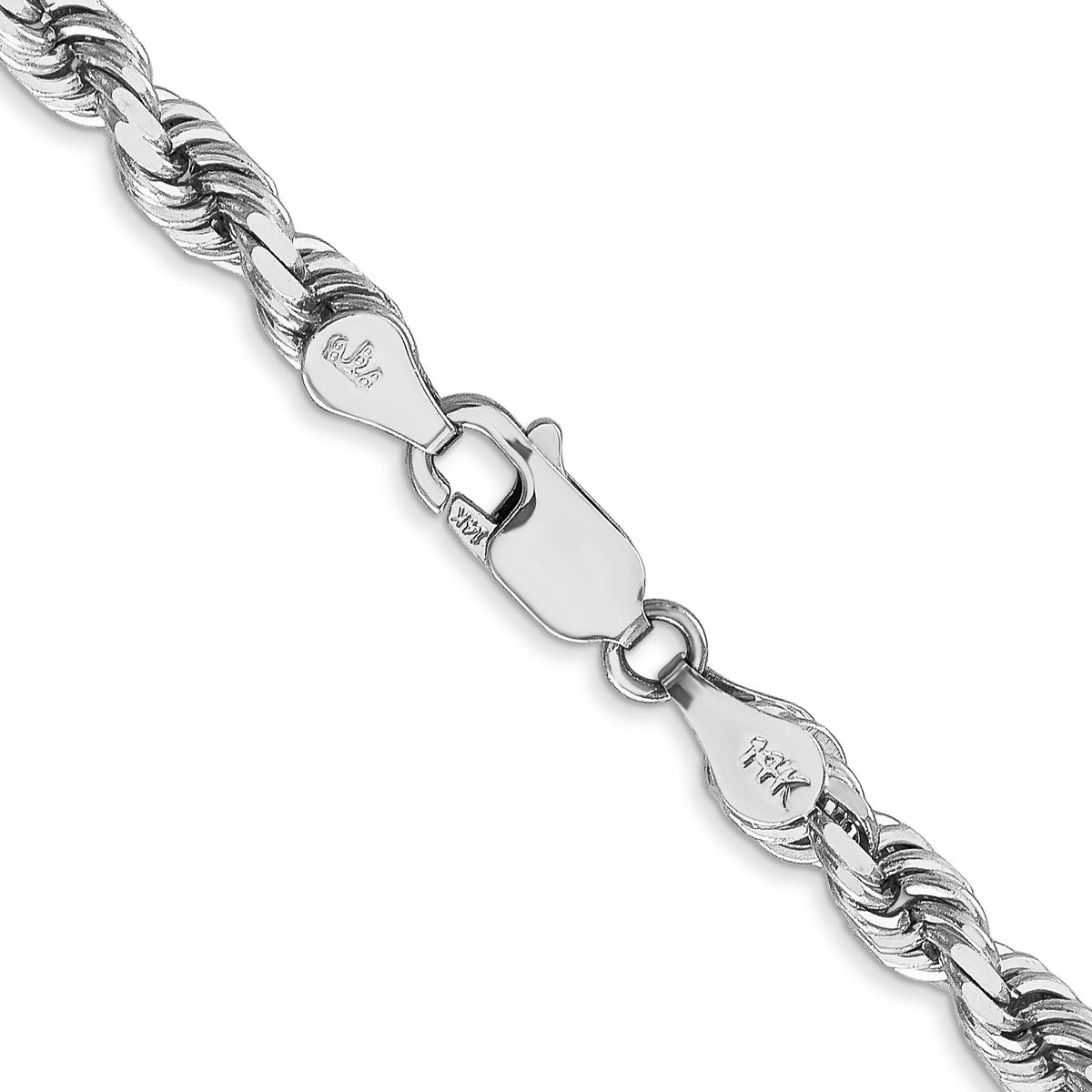 10k White Gold 4.5mm Diamond-Cut Rope Chain-10K035W-18