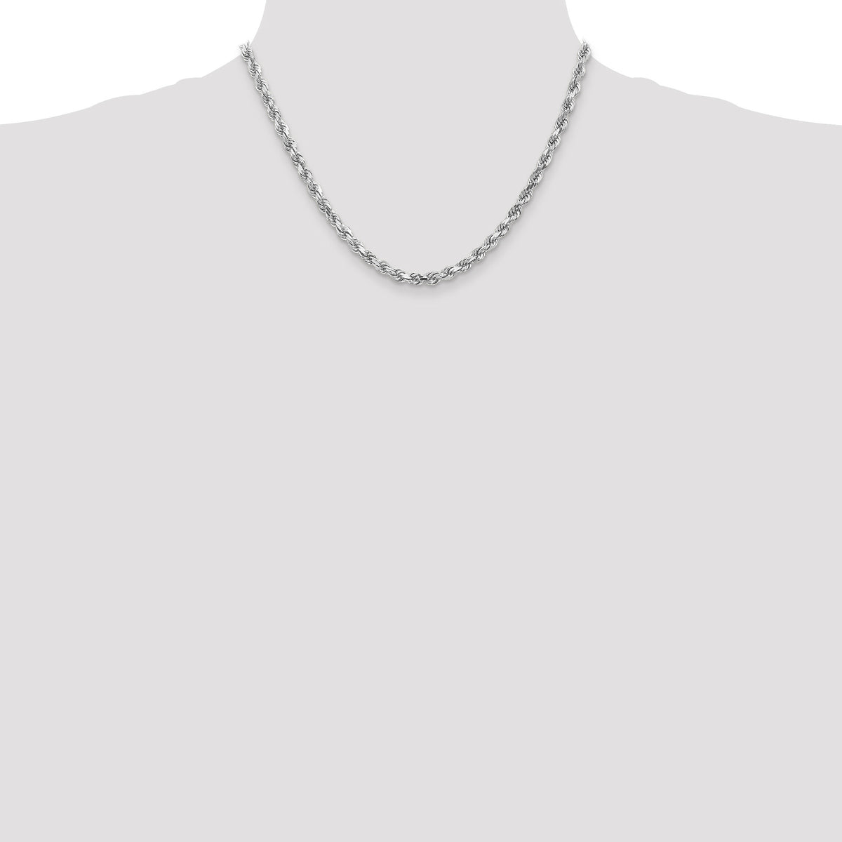 10k White Gold 4.5mm Diamond-Cut Rope Chain-10K035W-18