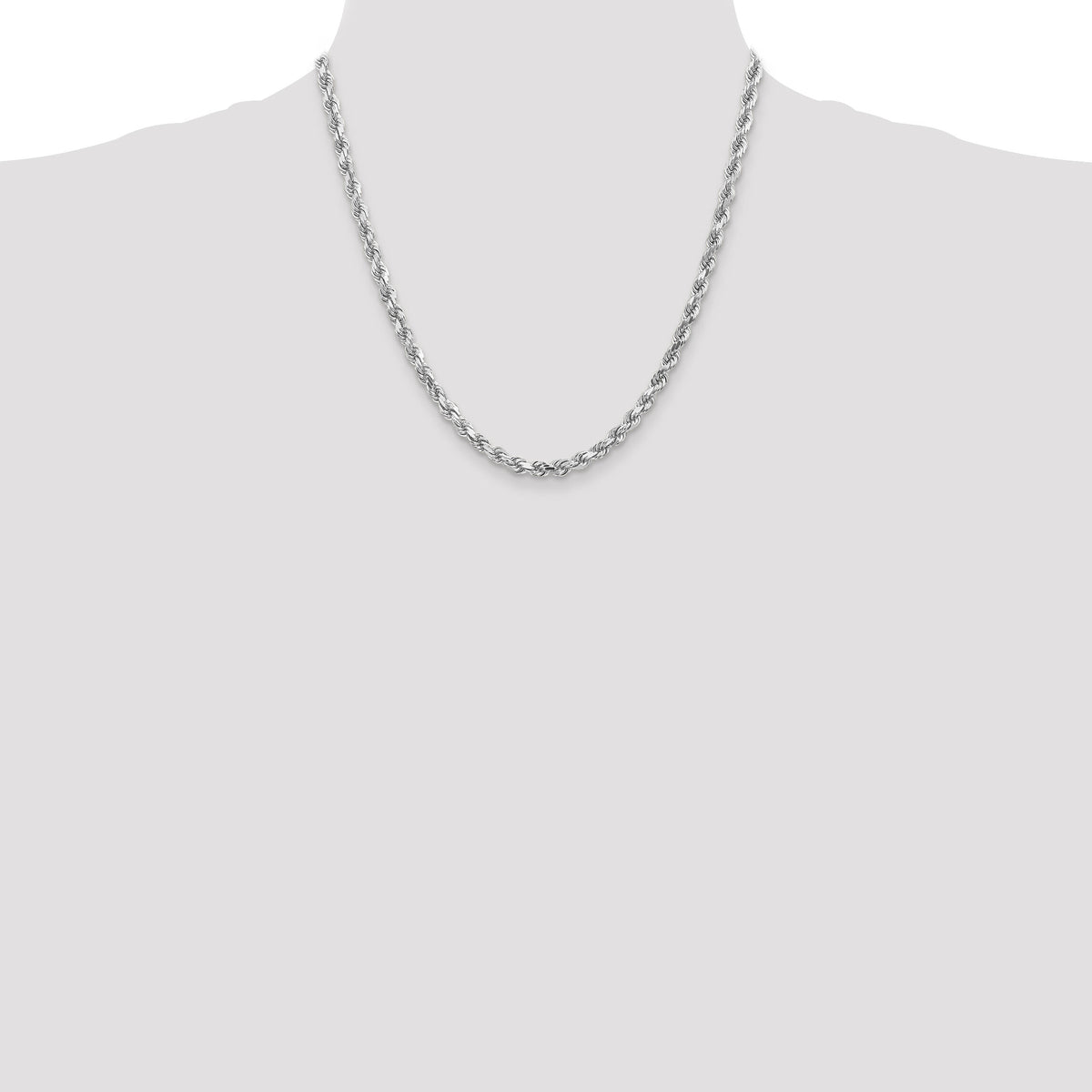 10k White Gold 4.5mm Diamond-Cut Rope Chain-10K035W-20