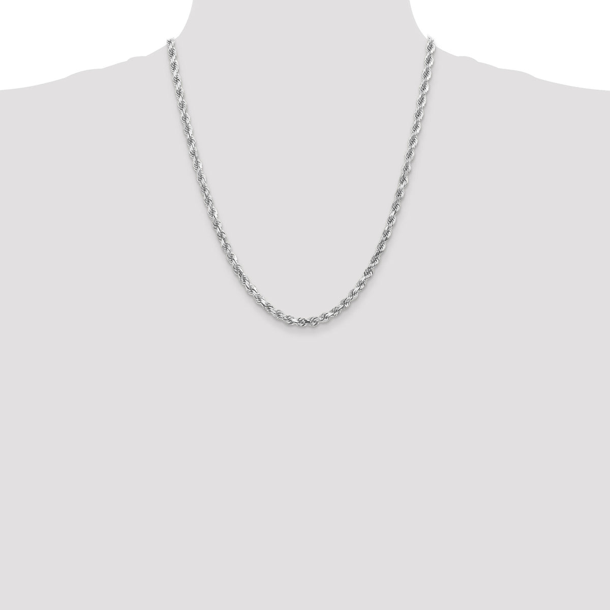 10k White Gold 4.5mm Diamond-Cut Rope Chain-10K035W-22