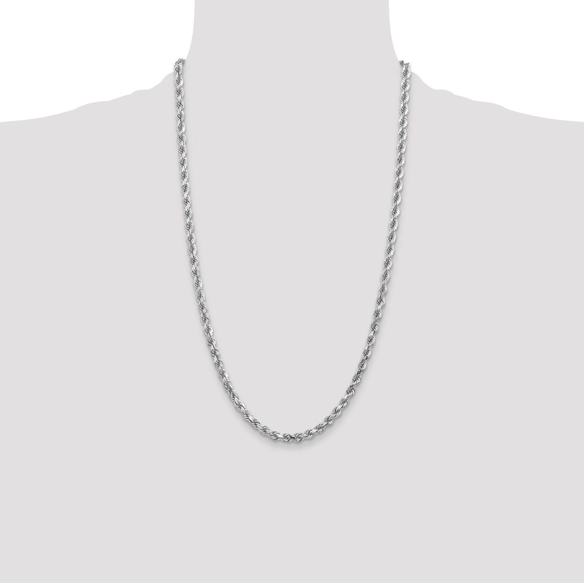 10k White Gold 4.5mm Diamond-Cut Rope Chain-10K035W-26