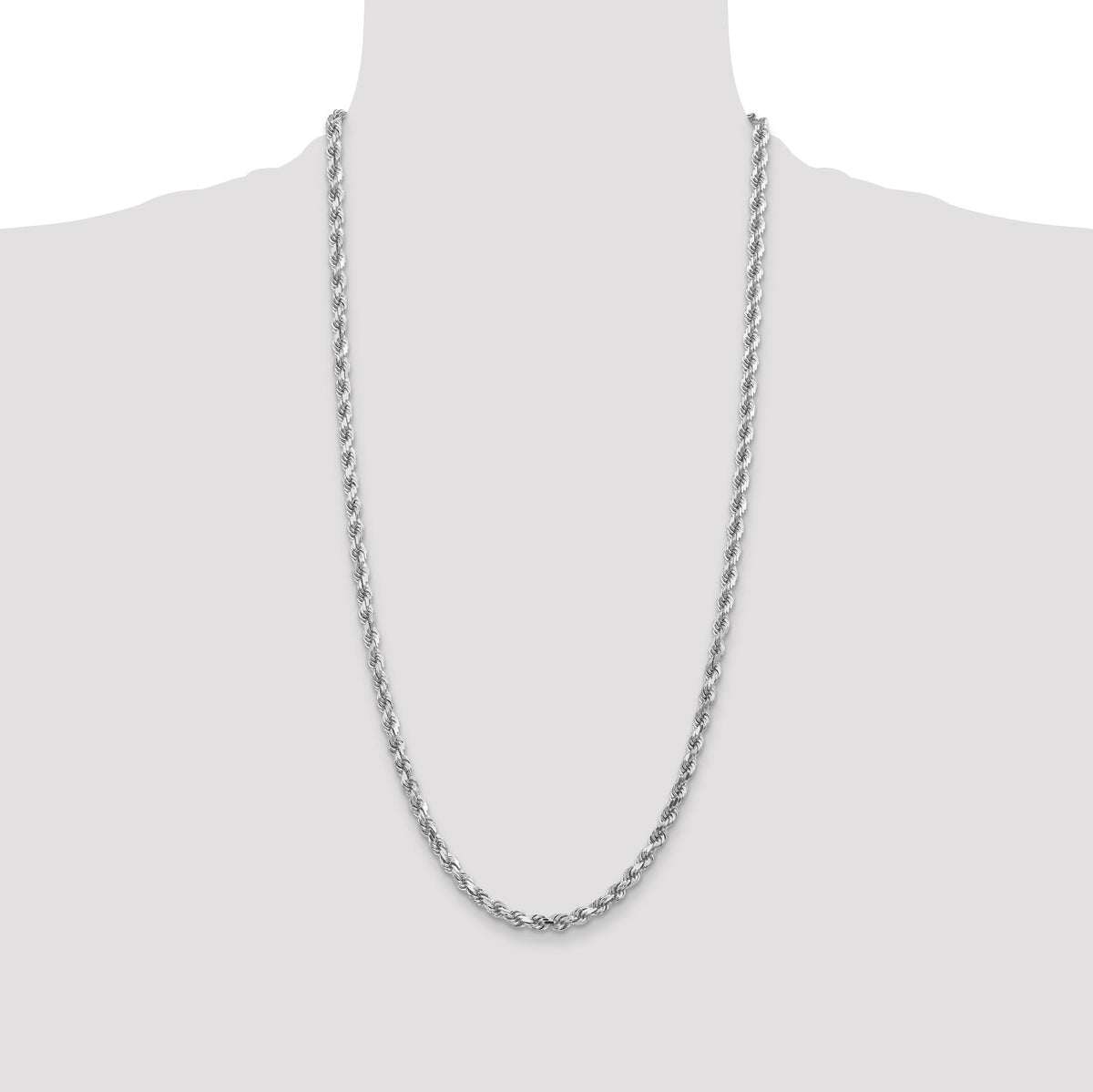 10k White Gold 4.5mm Diamond-Cut Rope Chain-10K035W-28