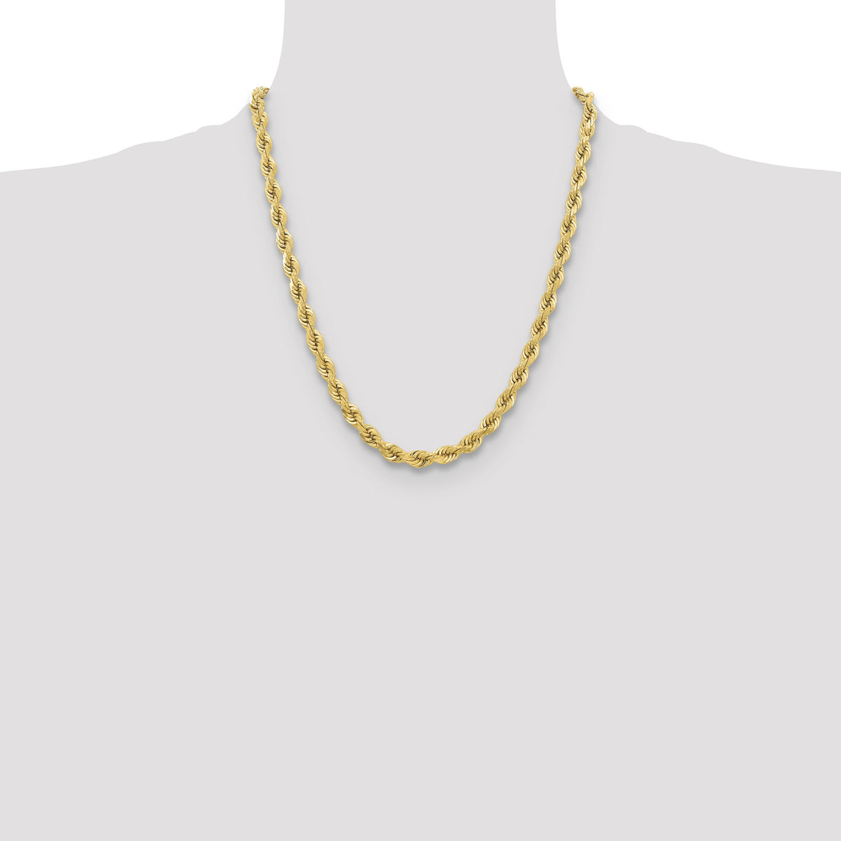 10k 6.5mm Diamond-cut Rope Chain-10K045-22
