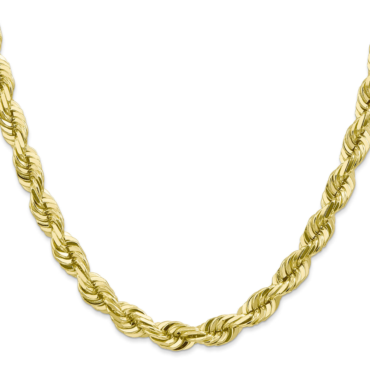 10k 7mm Diamond-cut Rope Chain-10K050-24