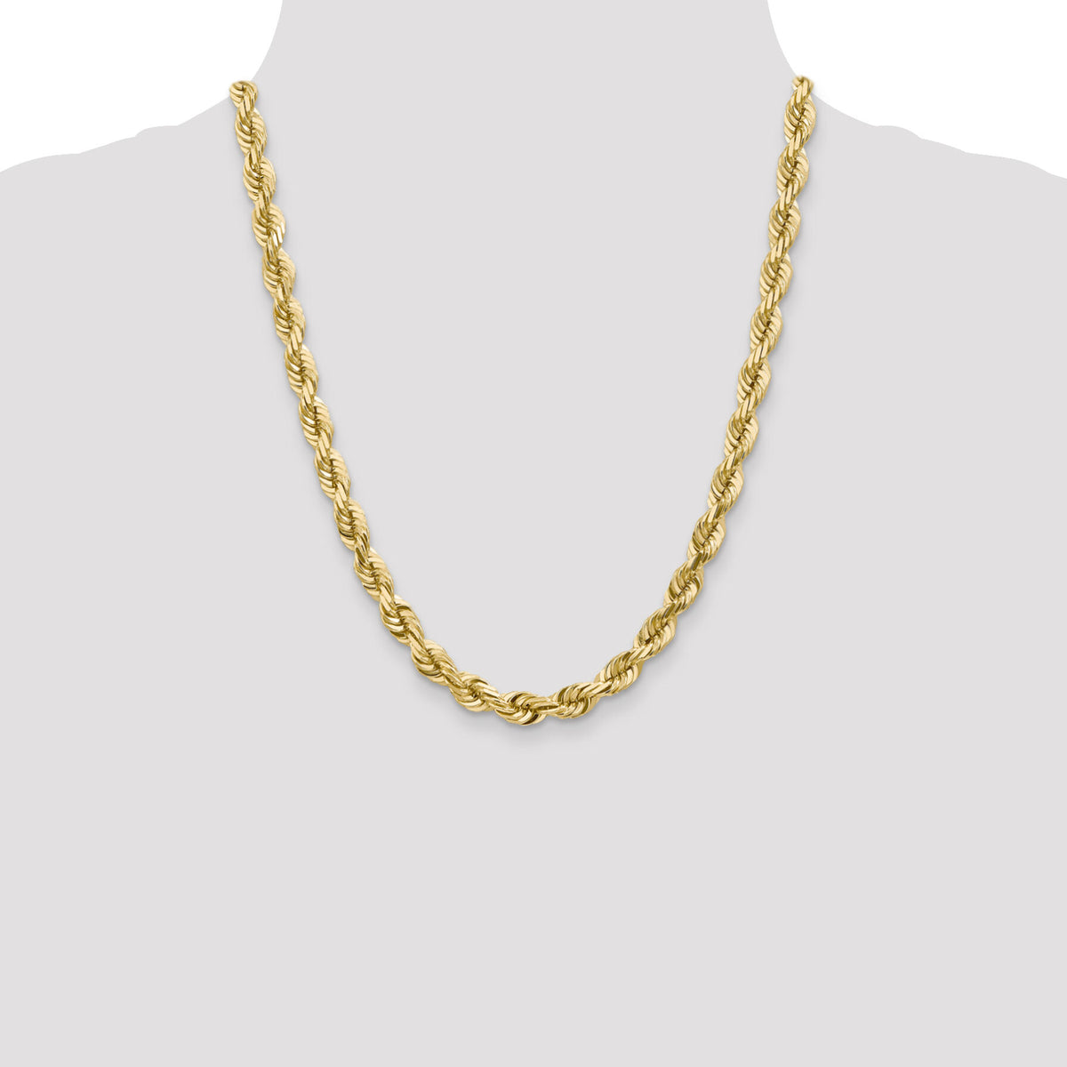 10k 7mm Diamond-cut Rope Chain-10K050-22