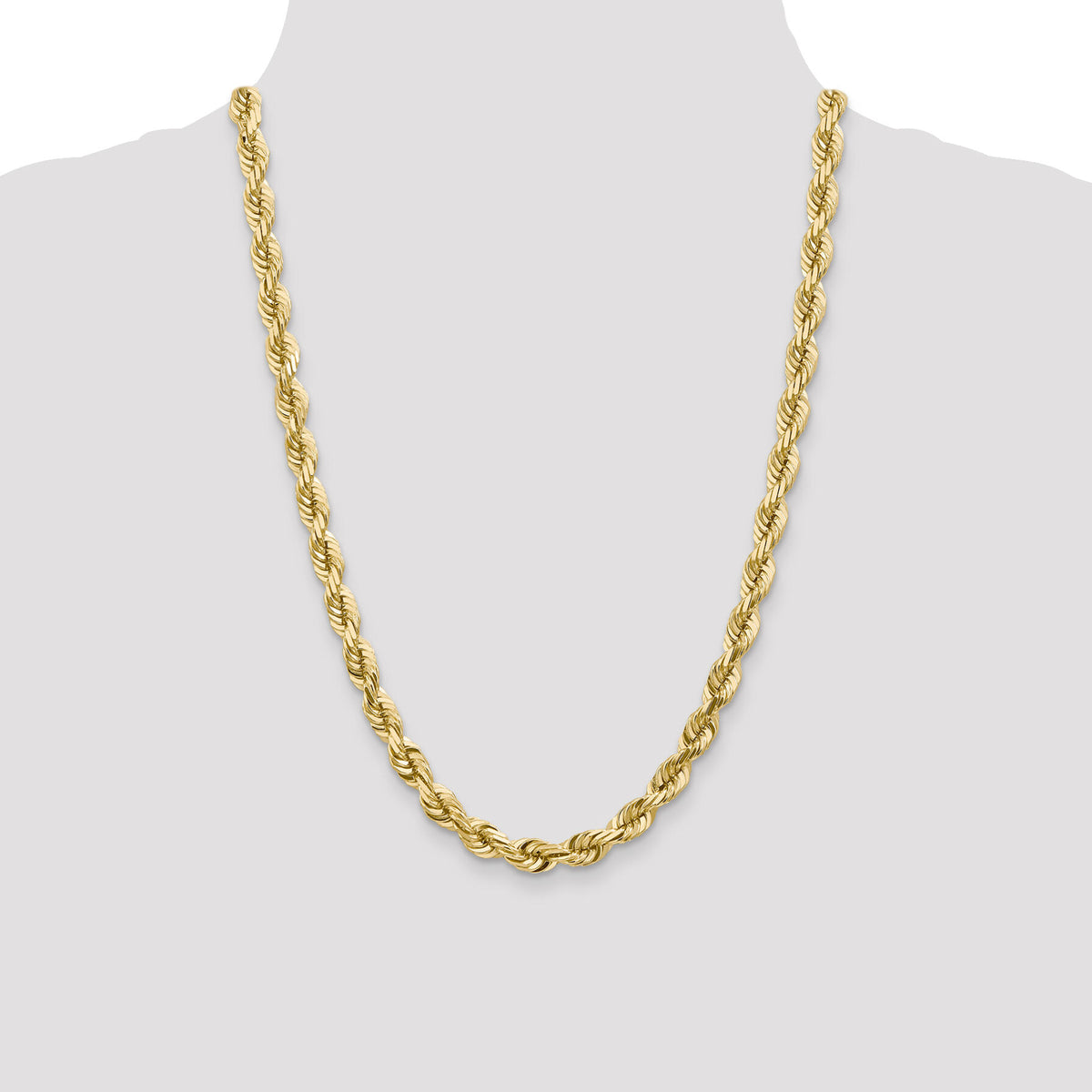 10k 7mm Diamond-cut Rope Chain-10K050-24