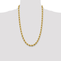 10k 7mm Diamond-cut Rope Chain-10K050-26
