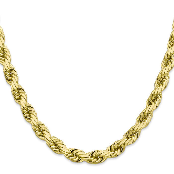 10k 8mm Diamond-cut Rope Chain-10K060-24