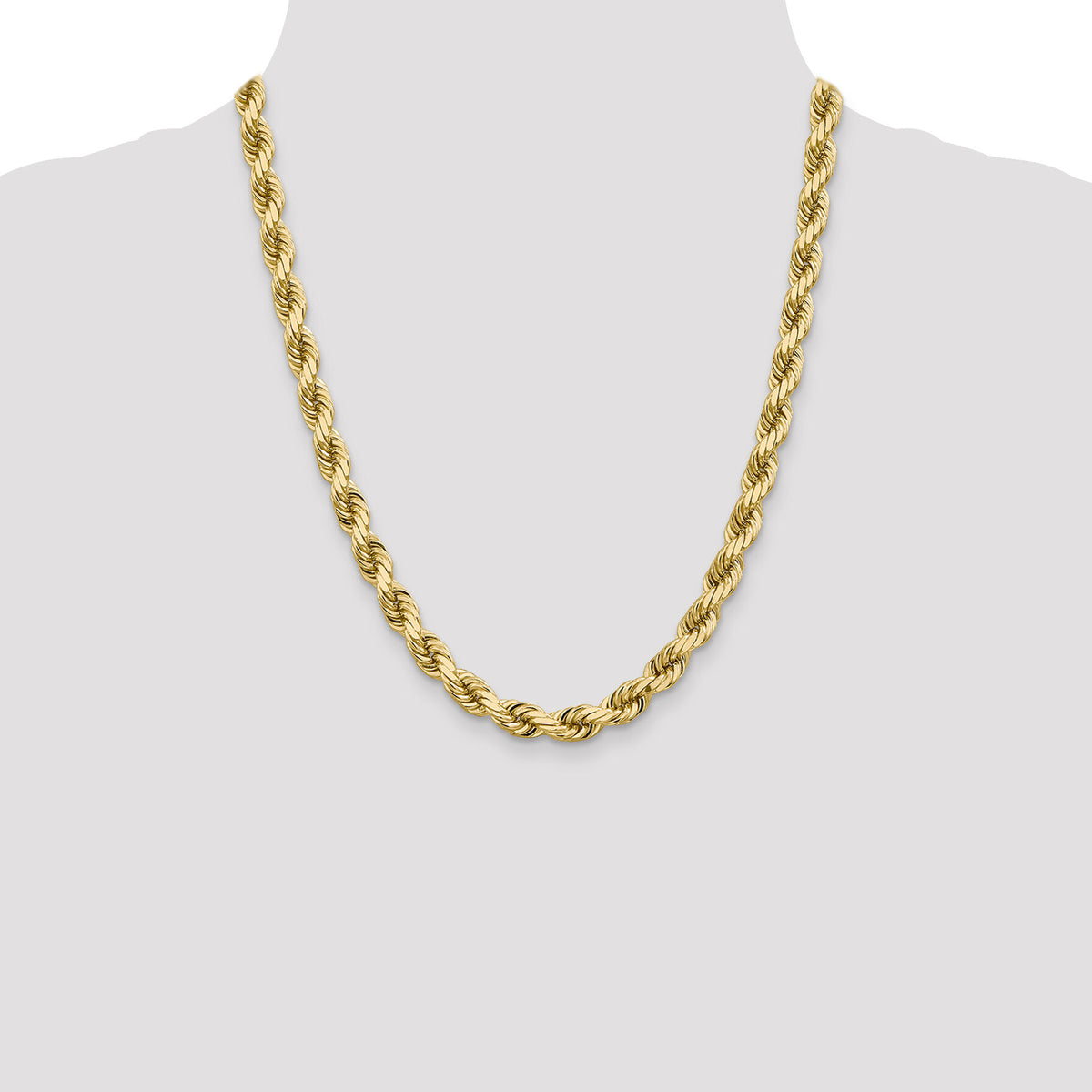 10k 8mm Diamond-cut Rope Chain-10K060-22