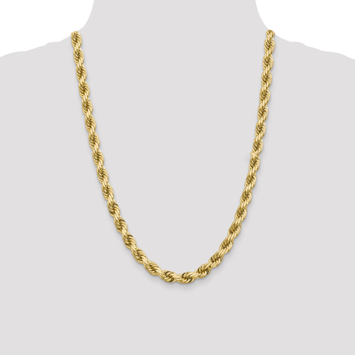 10k 8mm Diamond-cut Rope Chain-10K060-24