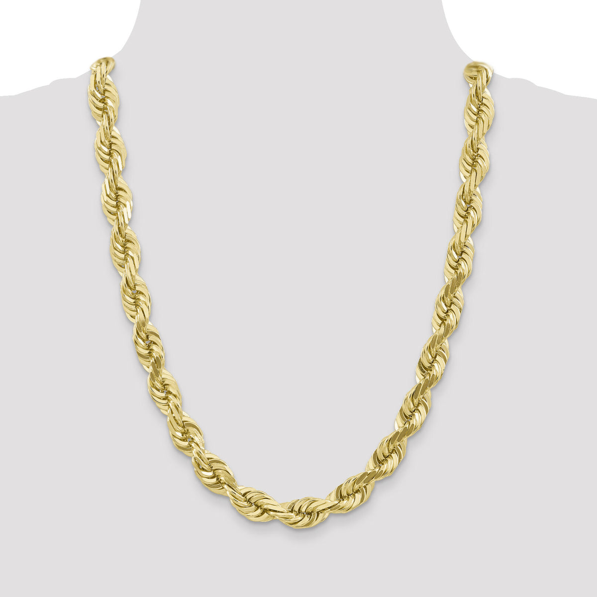10k 10mm Diamond-cut Rope Chain-10K080-24