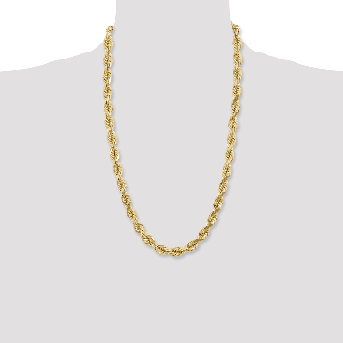 10k 10mm Diamond-cut Rope Chain-10K080-26