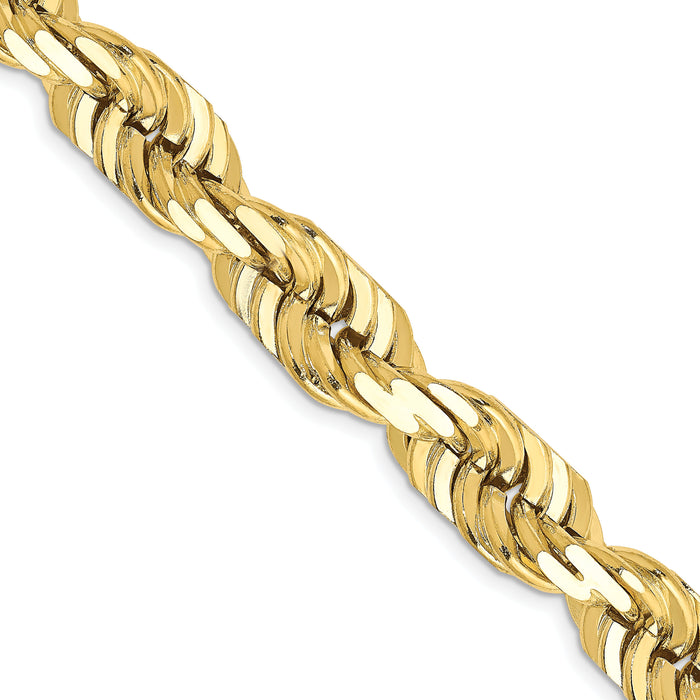 10k 10mm Diamond-cut Rope Chain-10K080-22