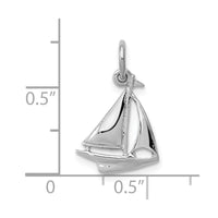 10k White Gold Solid Polished 3-Dimensional Sailboat Charm-10K1051