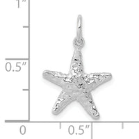 10k White Gold Polished 3-Dimensional Starfish Pendant-10K1077