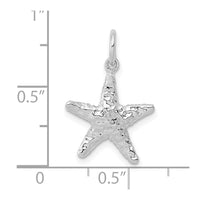 10k White Gold Polished 3-Dimensional Starfish Pendant-10K1077
