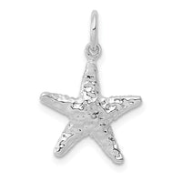 10k White Gold Polished 3-Dimensional Starfish Pendant-10K1077