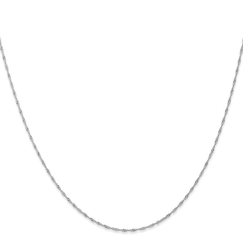 10k White Gold 1mm Carded Singapore Chain-10K10SW-16