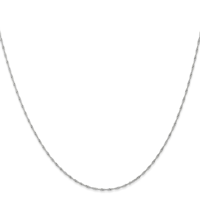 10k White Gold 1mm Carded Singapore Chain-10K10SW-18