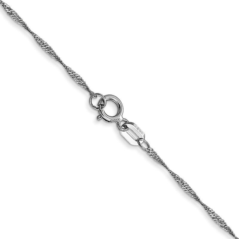 10k White Gold 1mm Carded Singapore Chain-10K10SW-16