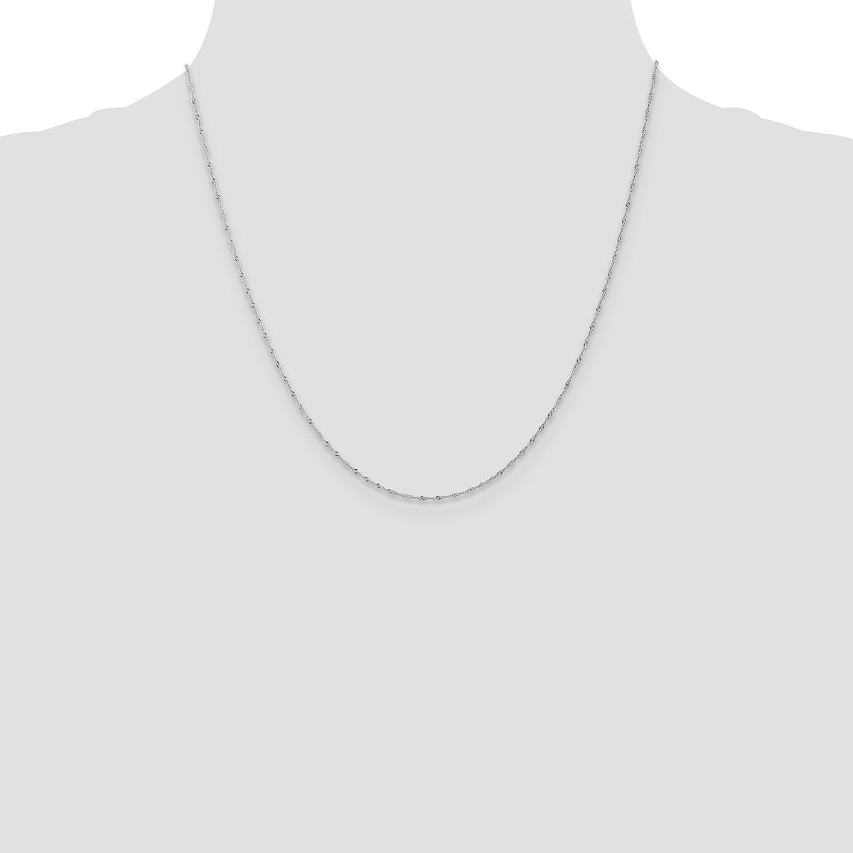 10k White Gold 1mm Carded Singapore Chain-10K10SW-20