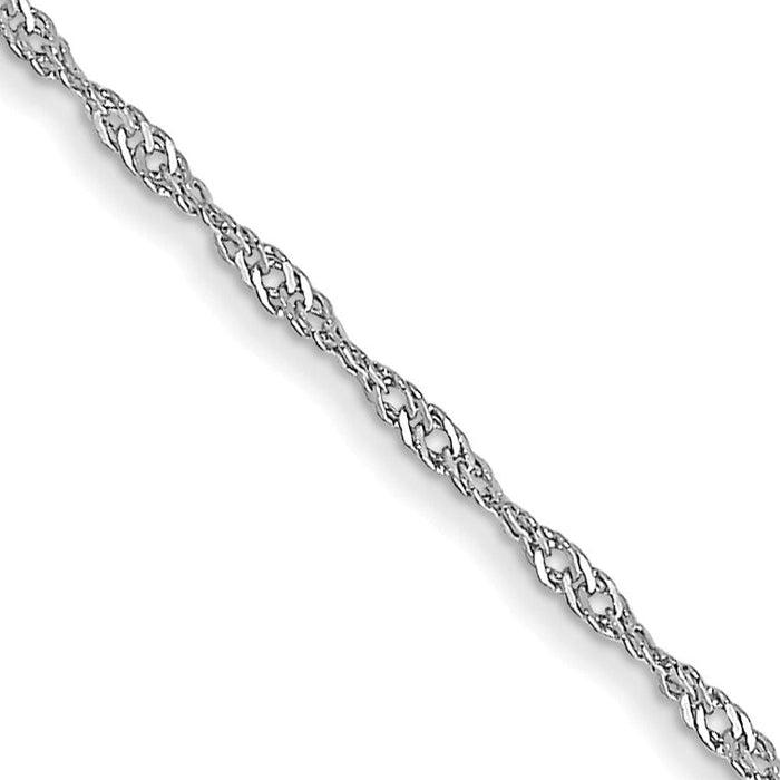 10k White Gold 1mm Carded Singapore Chain-10K10SW-18