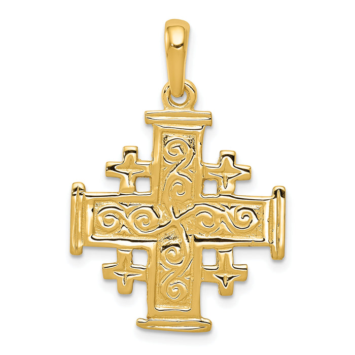 10k Jerusalem Cross Pendant-10K1232