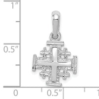 10k White Gold Jerusalem Cross Charm-10K1233