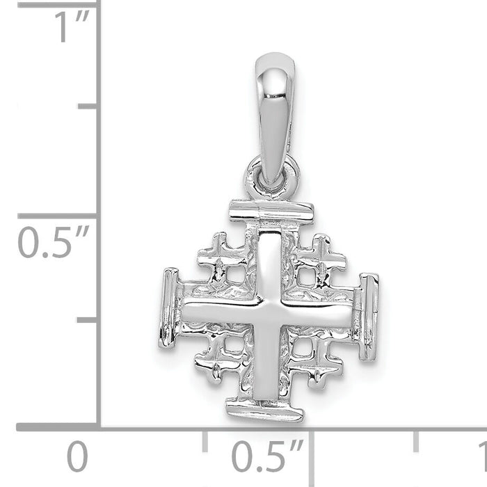 10k White Gold Jerusalem Cross Charm-10K1233