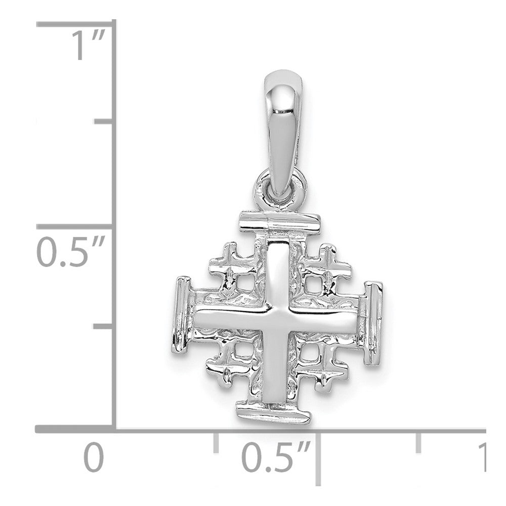 10k White Gold Jerusalem Cross Charm-10K1233