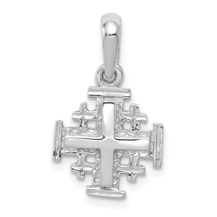 10k White Gold Jerusalem Cross Charm-10K1233