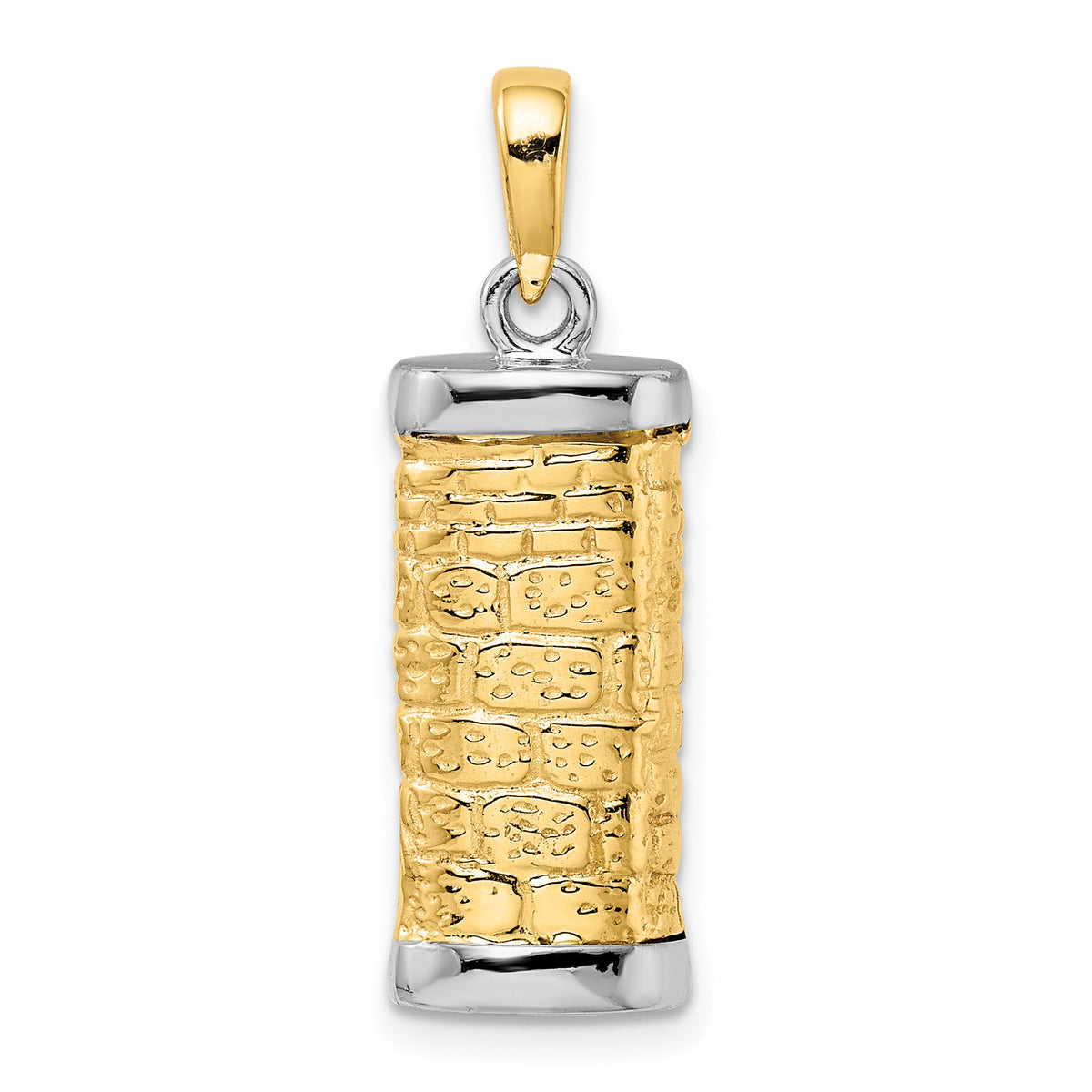10k Two-tone Mezuzah Pendant-10K1312