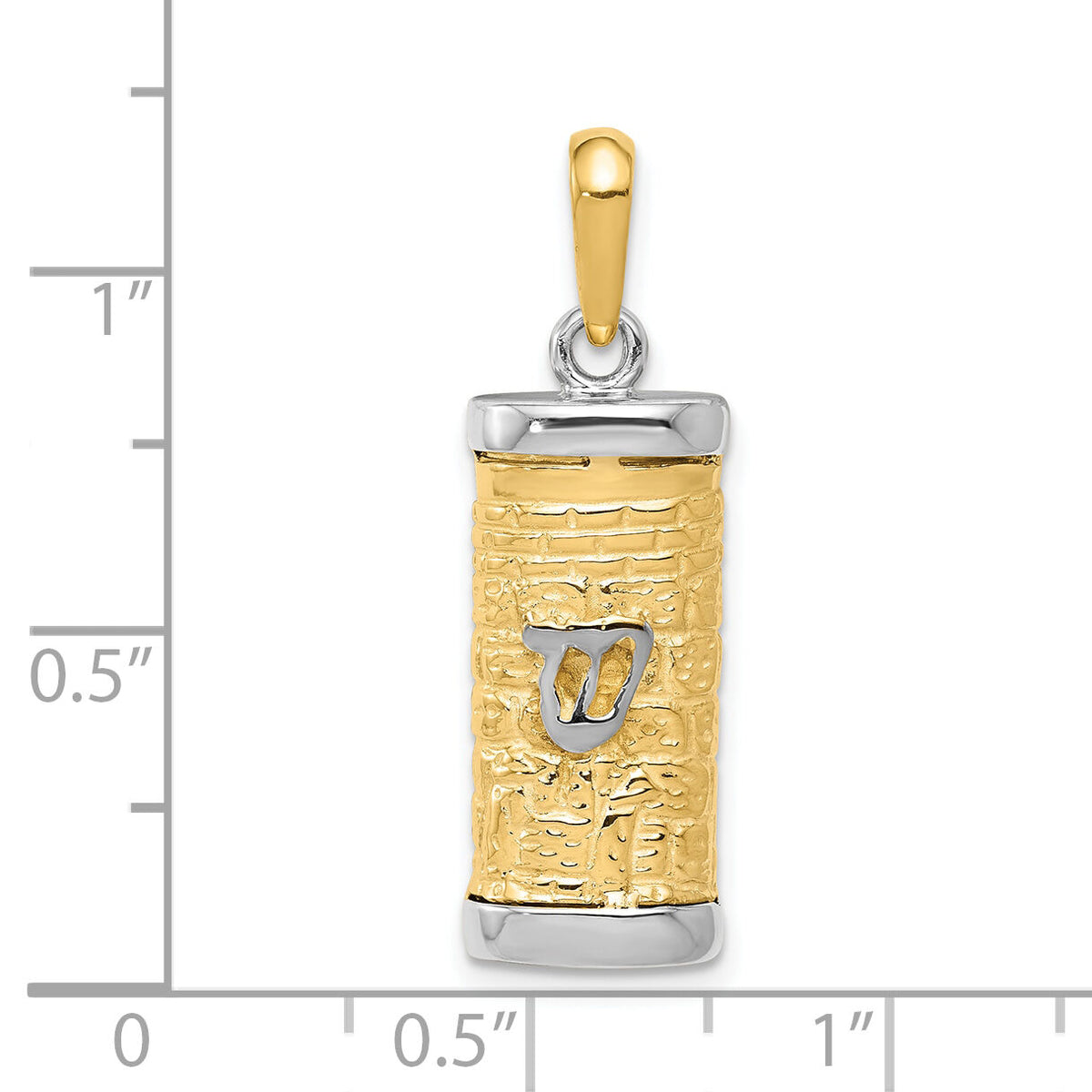 10k Two-tone Mezuzah Pendant-10K1312