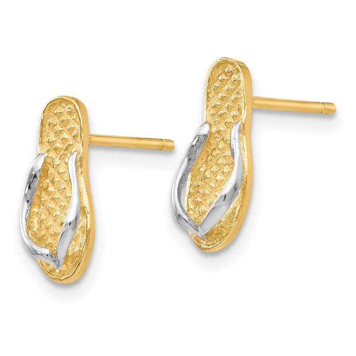 10K W/Rhodium Flip Flop Earrings-10K1397