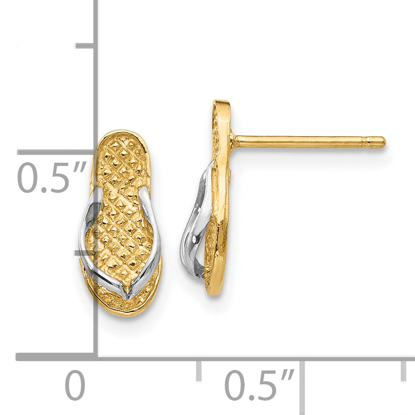 10K W/Rhodium Flip Flop Earrings-10K1397