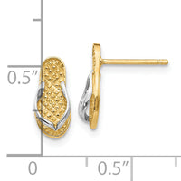 10K W/Rhodium Flip Flop Earrings-10K1397