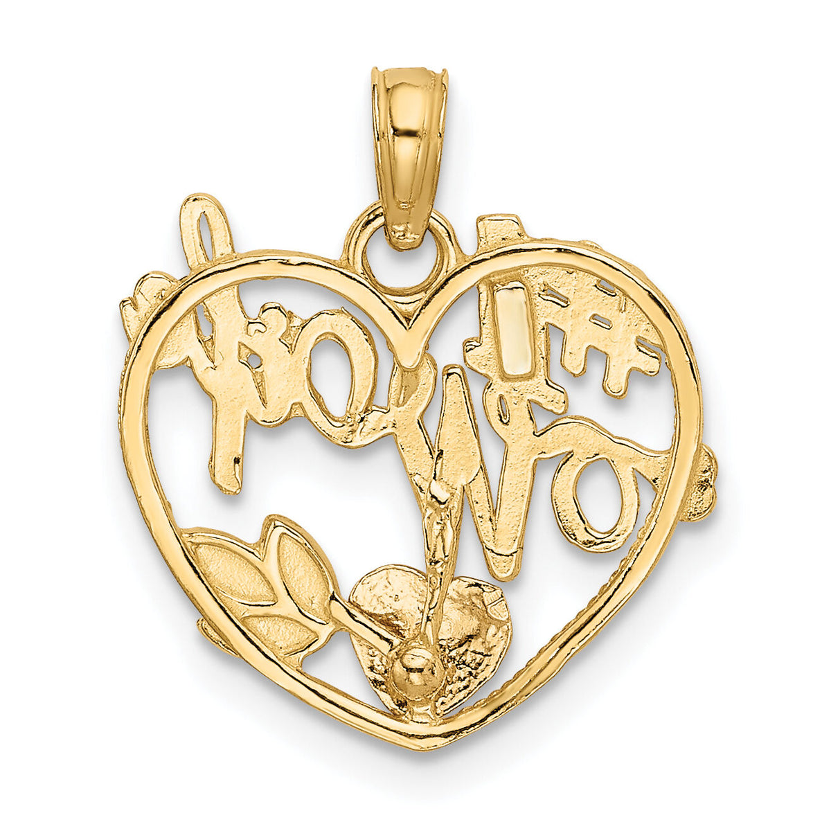 10k Two-tone #1 WIFE  Heart Pendant-10K1711