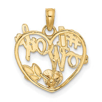 10k Two-tone #1 WIFE  Heart Pendant-10K1711