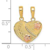10K Two-tone MOMMY and ME Break-A-Part Charm-10K1713