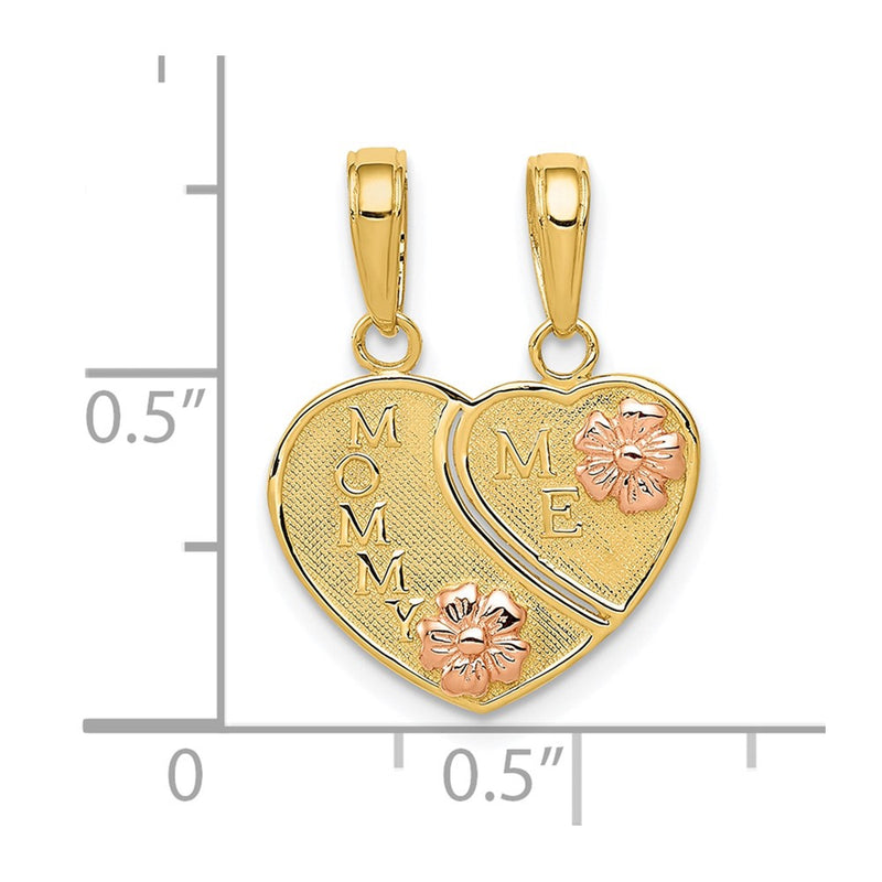 10K Two-tone MOMMY and ME Break-A-Part Charm-10K1713