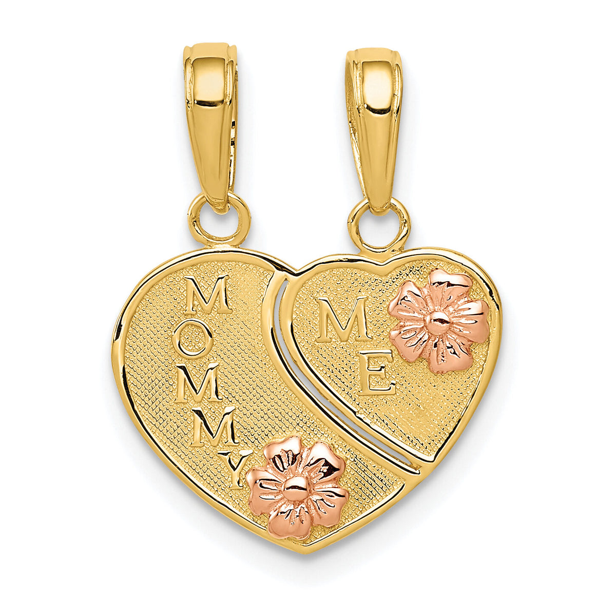 10K Two-tone MOMMY and ME Break-A-Part Charm-10K1713